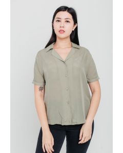 Green Tencel Linen Top