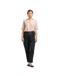 Black Buckle Peg Trousers