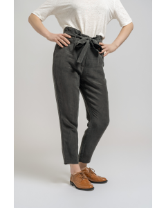 Dark Grey Linen Tencel Trousers