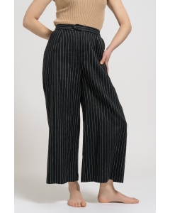 Black Stripes Linen Trousers