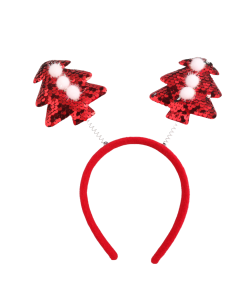 X002 Christmas Trees Headband Red